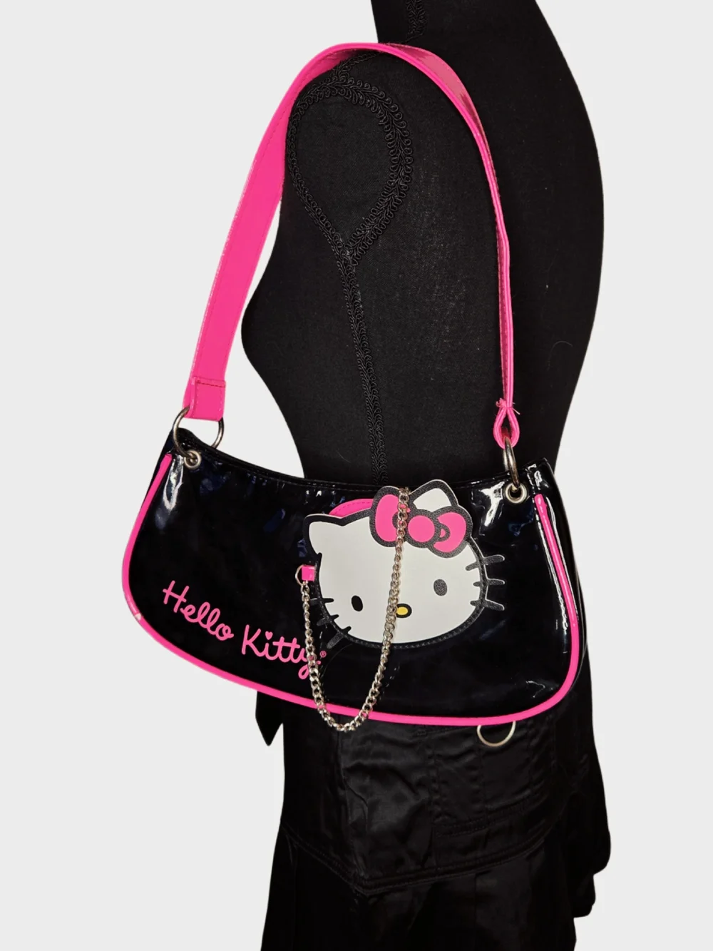 Y2k Hello Kitty Black & Pink Shoulder Bag!